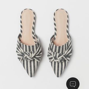 H&M fabric pointed toe knot top slide/ mule - size US 8.5 (40 EUR)